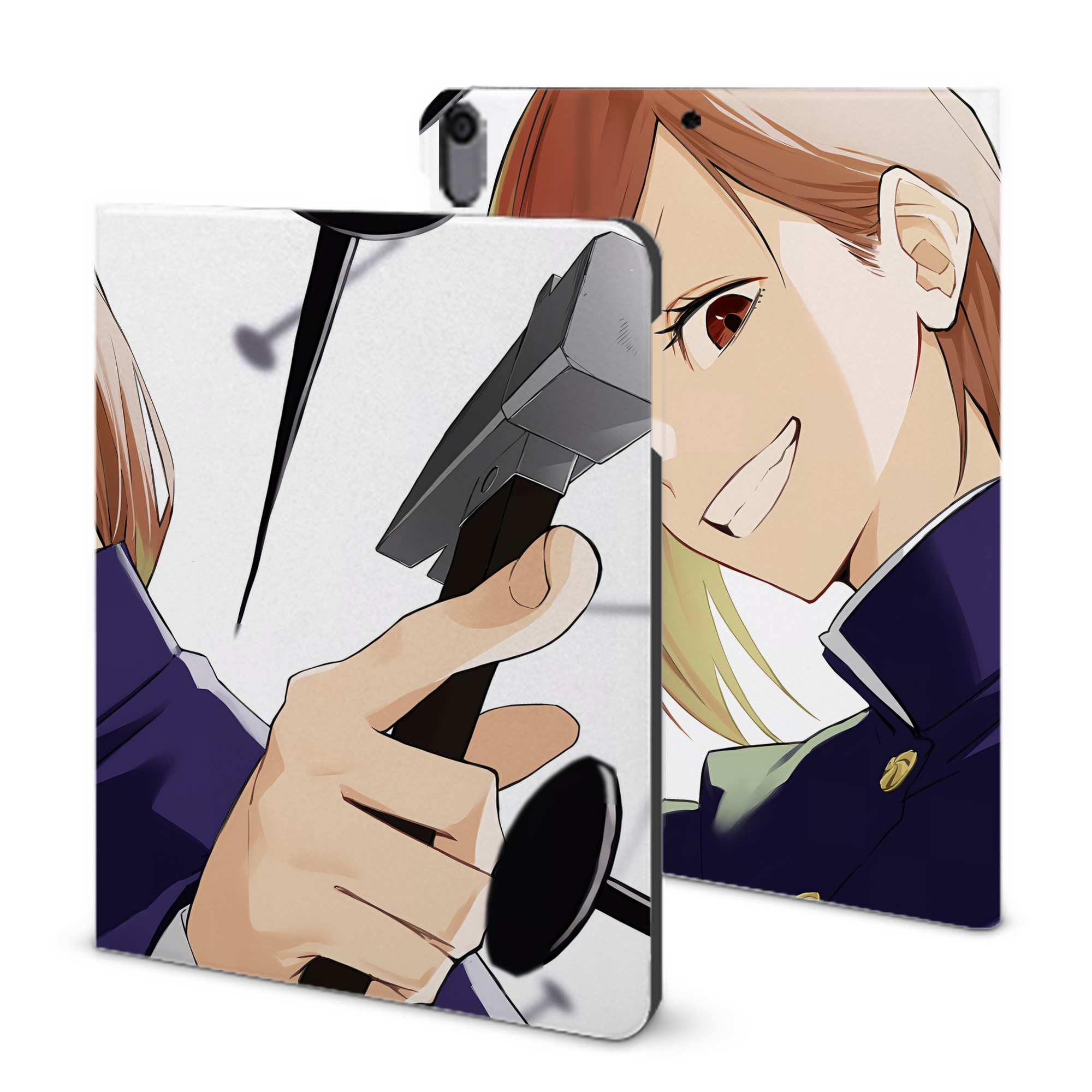 （画像用） 呪術廻戦 Jujutsu Kaisen IPad ケース ブック型 PUレザー TPU 耐衝撃 軽量 薄型 ペン収納なし 全面保護 IPad 各モデル対応